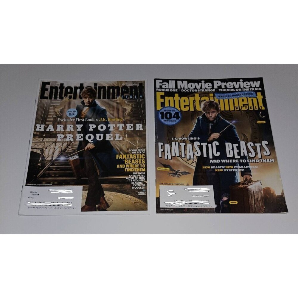 2 Fantastic Beasts Entertainment Weekly Magazine Lot Redmayne 1389 1427/1428